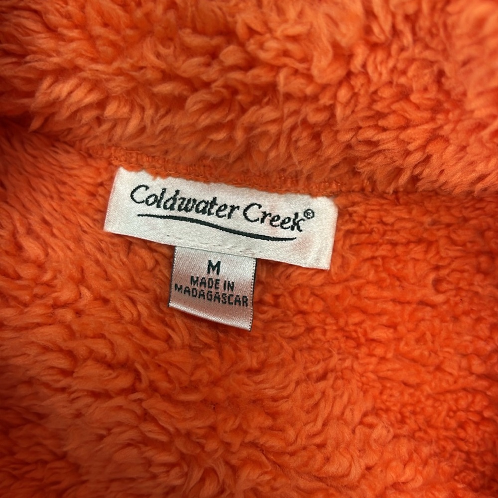 Coldwater Creek Women’s Outerwear Vest. EUC.  Size Medium. Tangerine Fleece. - Picture 5 of 8